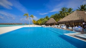 maldives, ocean, pool - wallpaper, background, image